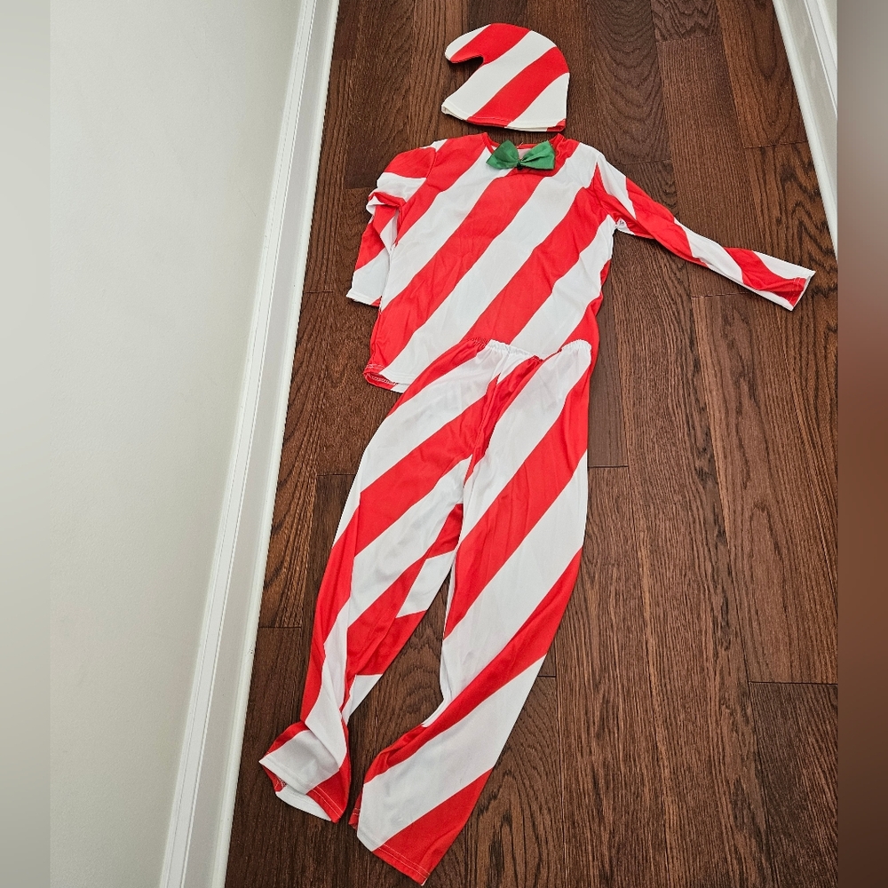 Red and White Striped Elf Costume for Kids